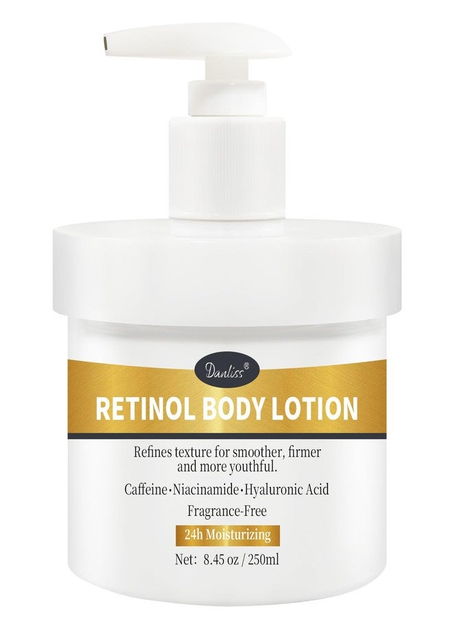 danliss Retinol Body Lotion Fragrance-Free, Anti-Aging Firming Body Cream and Face Moisturizer with Niacinamide Hyaluronic Acid & Shea Butter, Helps Diminish the Look of Crepey Skin for Women & Men 8.45 oz - Image 1